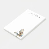 Barn Owl Wildlife Bird of Prey Custom Name ポストイット (アングル)