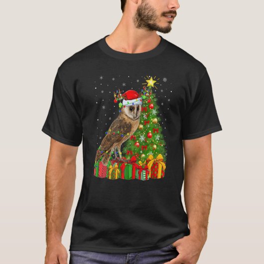 Barn Owl Xmas Holiday Santa Barn Owl Christmas Tr Tシャツ (正面)