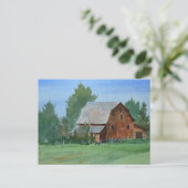 Barn Painting Watercolor  ポストカード (スタンド正面)
