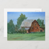 Barn Painting Watercolor  ポストカード (正面/裏面)