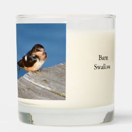 Barn Swallow glass candle
