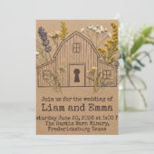 Barn Wedding- Rustic Floral Invitation Keepsake 招待状 (スタンド正面)