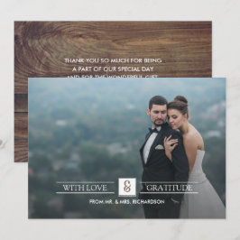 Barn Wood 結婚's Thank You Photo Card サンキューカード