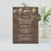 Barn Wood ans String Lightsの情結婚報 エンクロージャーカード (スタンド正面)