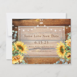 Barn Wood Sunflower Photo 救 Change the Date  Th セーブザデート