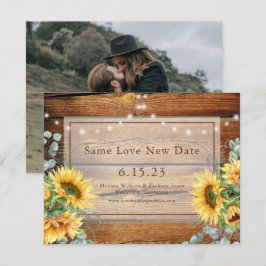 Barn Wood Sunflower Photo 救 Change the Date Th セーブザデート