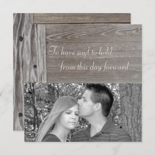 Barn wood wedding invitation 招待状 (正面/裏面)