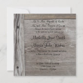 Barn wood wedding invitation 招待状 (裏面)