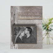 Barn wood wedding invitation 招待状 (スタンド正面)