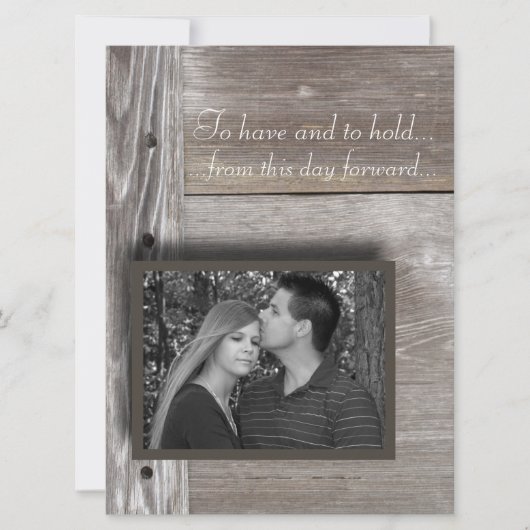 Barn wood wedding invitation 招待状 (正面)