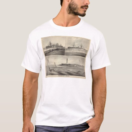Barnegatの入口の汽船Amerique Tシャツ (正面)