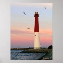 Barnegat Light, Longビーチ島， NJ Poster