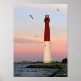Barnegat Light, Longビーチ島， NJ Poster ポスター