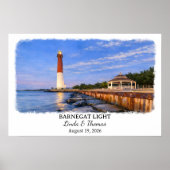 Barnegat Light New Jersey Poster, Watercolor ポスター (正面)