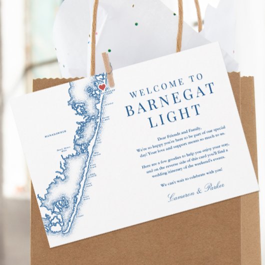 Barnegat Light NJ Navy Wedding Welcome Itinerary サンキューカード