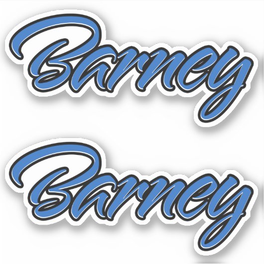 Barney Name blue Aufkleber Sticker Stickerset シール (正面)
