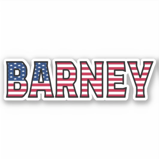 Barney Name Vorname USA Sticker Stickerset シール (正面)