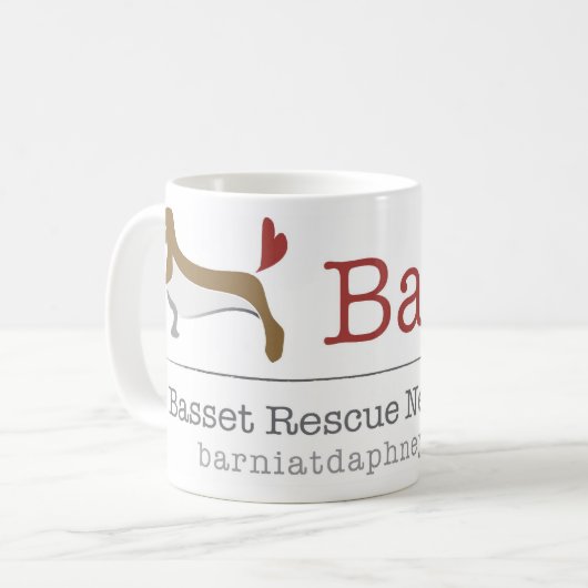 BaRNI -バセット犬の救助ネットワーク株式会社のコーヒー・マグ コーヒーマグカップ (正面左)