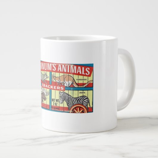 Barnumの動物のクラッカーのぼろぼろのシックなジャンボマグ! ジャンボコーヒーマグカップ (正面右)