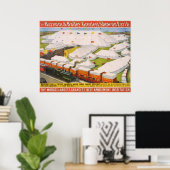 Barnum & Baileyサーカスのテントと電車のポスター ポスター (ホームオフィス)