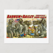 Barnum & Bailey – ゾウ – Vintage Ad ポストカード (正面)