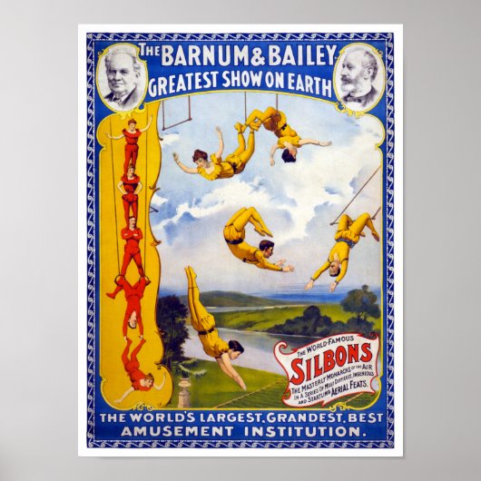 Barnum & Bailey 1896ヴィンテージのポスターを復元 ポスター (正面)