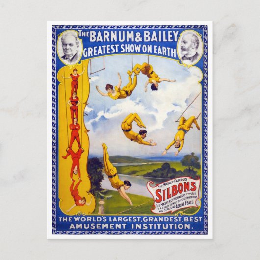 Barnum & Bailey 1896ヴィンテージのポスターを復元 ポストカード (正面)