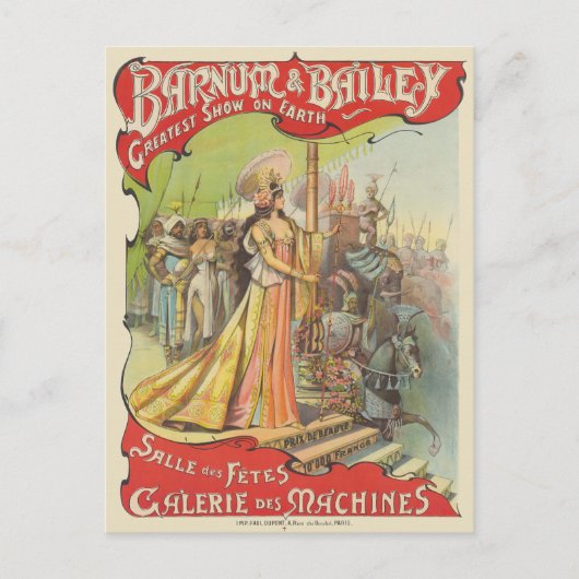 Barnum & Bailey Vintage Poster 1901 ポストカード (正面)