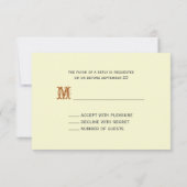 Barnwoodおよびヒマワリの秋の結婚式小さいRSVP 出欠カード (裏面)