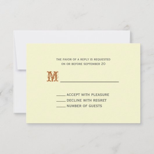 Barnwoodおよびヒマワリの秋の結婚式小さいRSVP 出欠カード (裏面)