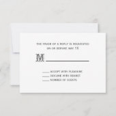 Barnwoodおよび小さいRSVPを結婚しているショッキングピンクのバラ 出欠カード (裏面)