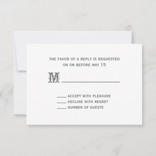 Barnwoodおよび小さいRSVPを結婚しているショッキングピンクのバラ 出欠カード (裏面)