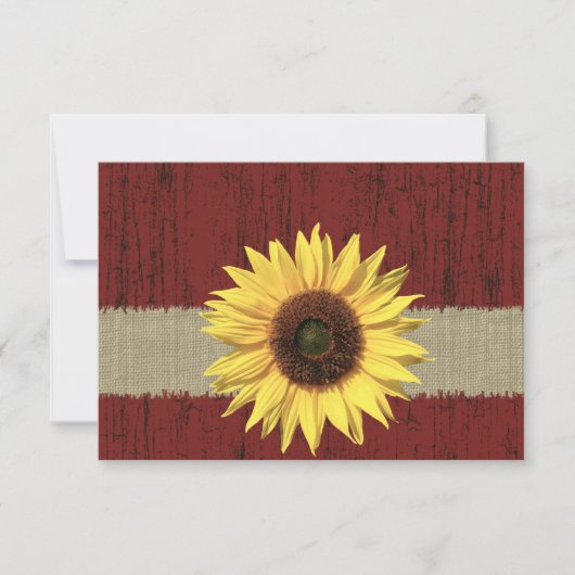 BarnwoodとSunflower Wedding RSVP (正面)