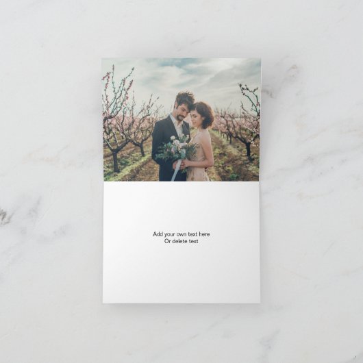 barnwoodの写真の結婚式の素朴な水彩画の葉 招待状 (内部)