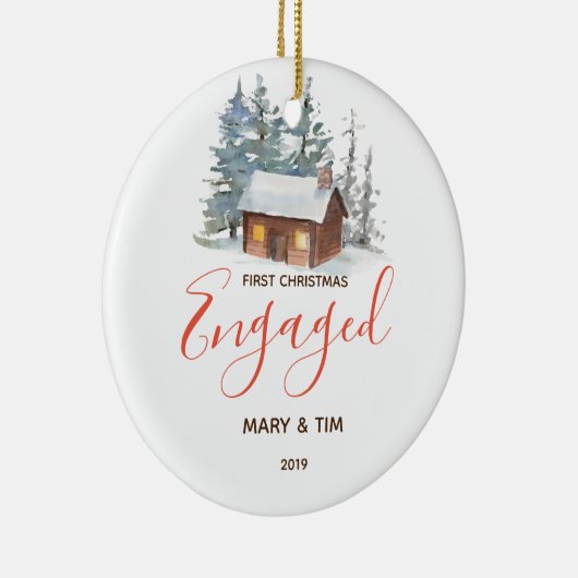 Barnwoodの第1クリスマスの婚約したなオーナメントのギフト セラミックオーナメント (右)