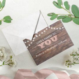 Barnwoodライトピンクの結婚式はノート感謝していしています サンキューカード