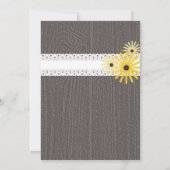 Barnwood及びレースの刺激を受けたな野生の花のブライダルシャワー 招待状 (裏面)