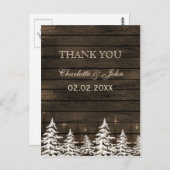 Barnwood松素朴の木、冬ありがとうノート ポストカード (正面/裏面)