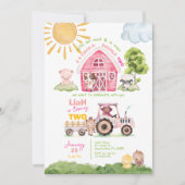 Barnyard 2nd Birthday Photo Invitation 招待状 (正面)
