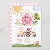 Barnyard 2nd Birthday Photo Invitation 招待状 (正面/裏面)