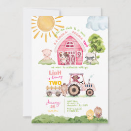 Barnyard 2nd Birthday Photo Invitation 招待状