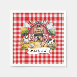 Barnyard Animals 1st. Birthday Party スタンダードカクテルナプキン