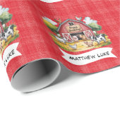 Barnyard Animals 1st. Birthday Party  ラッピングペーパー (ロールコーナー)