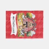 Barnyard Animals 1st. Birthday Party Gift フリースブランケット (正面(横))