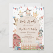 Barnyard Animals Farm Birthday Party Invitation 招待状 (正面)