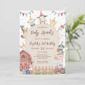 Barnyard Animals Farm Birthday Party Invitation 招待状 (スタンド正面)