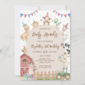 Barnyard Animals Farm Birthday Party Invitation 招待状 (正面)