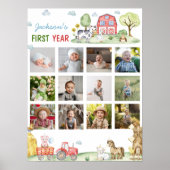 Barnyard Animals First Year Photo Milestone Poster ポスター (正面)