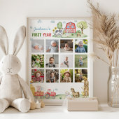 Barnyard Animals First Year Photo Milestone Poster ポスター