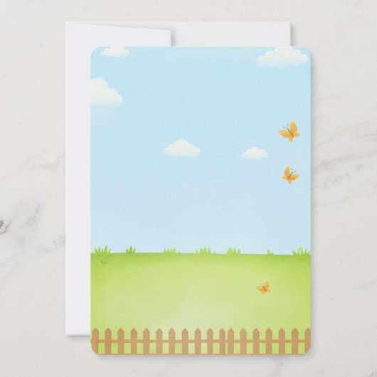 Barnyard Animals Ranch Kids Birthday 招待状 (裏面)